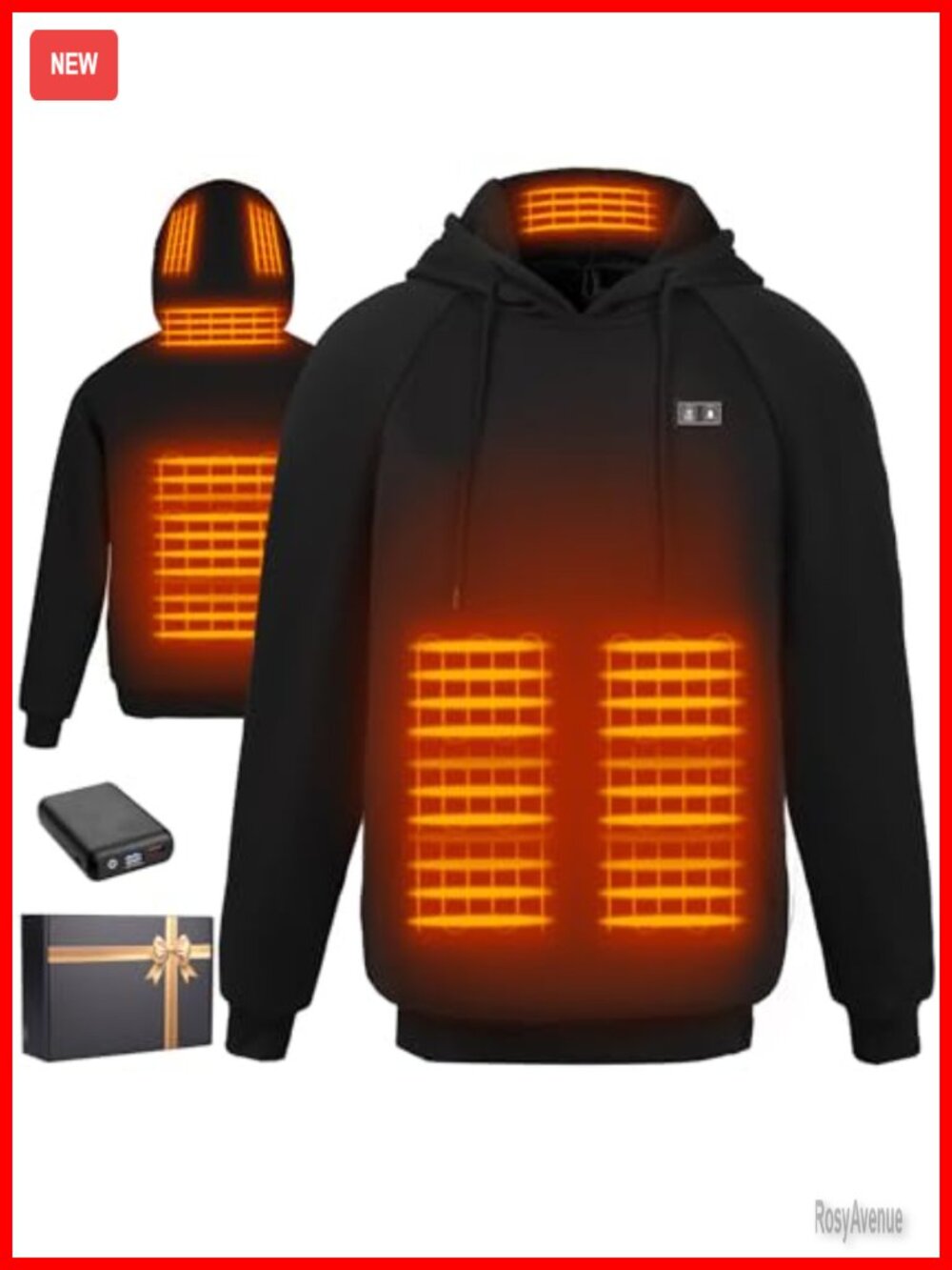 Heated Hoodie with Battery Pack 6 Heating Zones Pullover Sweatshirt